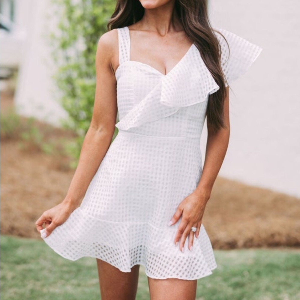 White Ruffle Dress